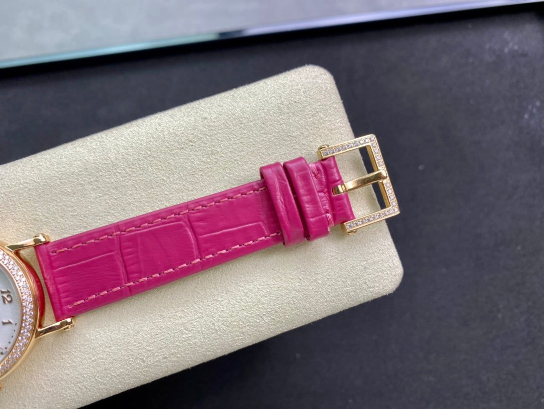 PATEK Calatrava 34.6mm Gold White Dial Leather