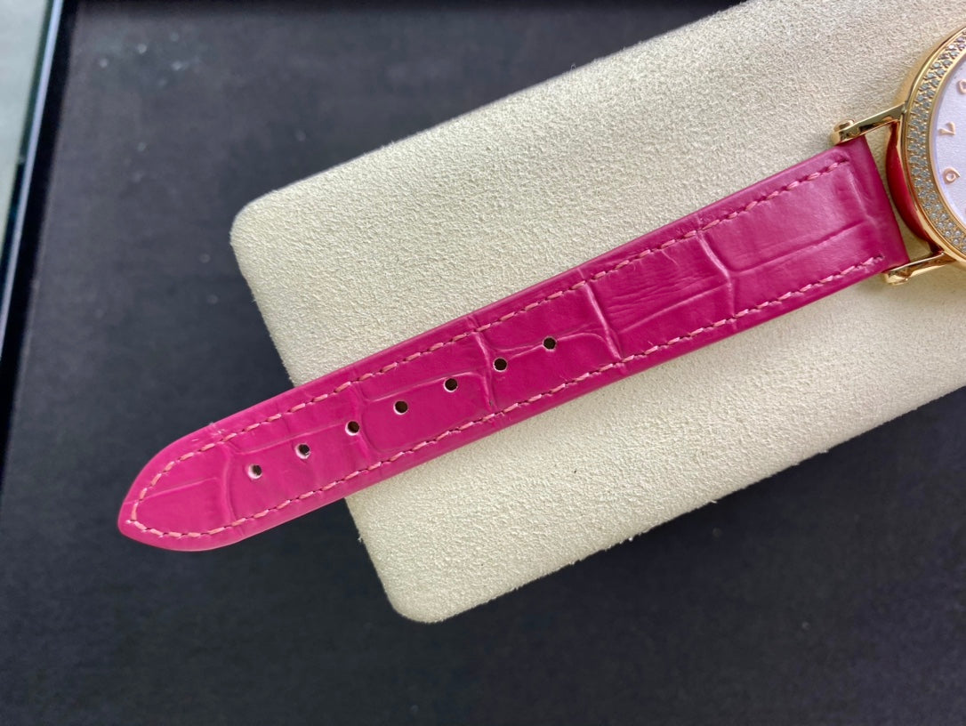 PATEK Calatrava 34.6mm Gold White Dial Leather