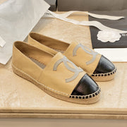 espadrilles beige balck lambskin