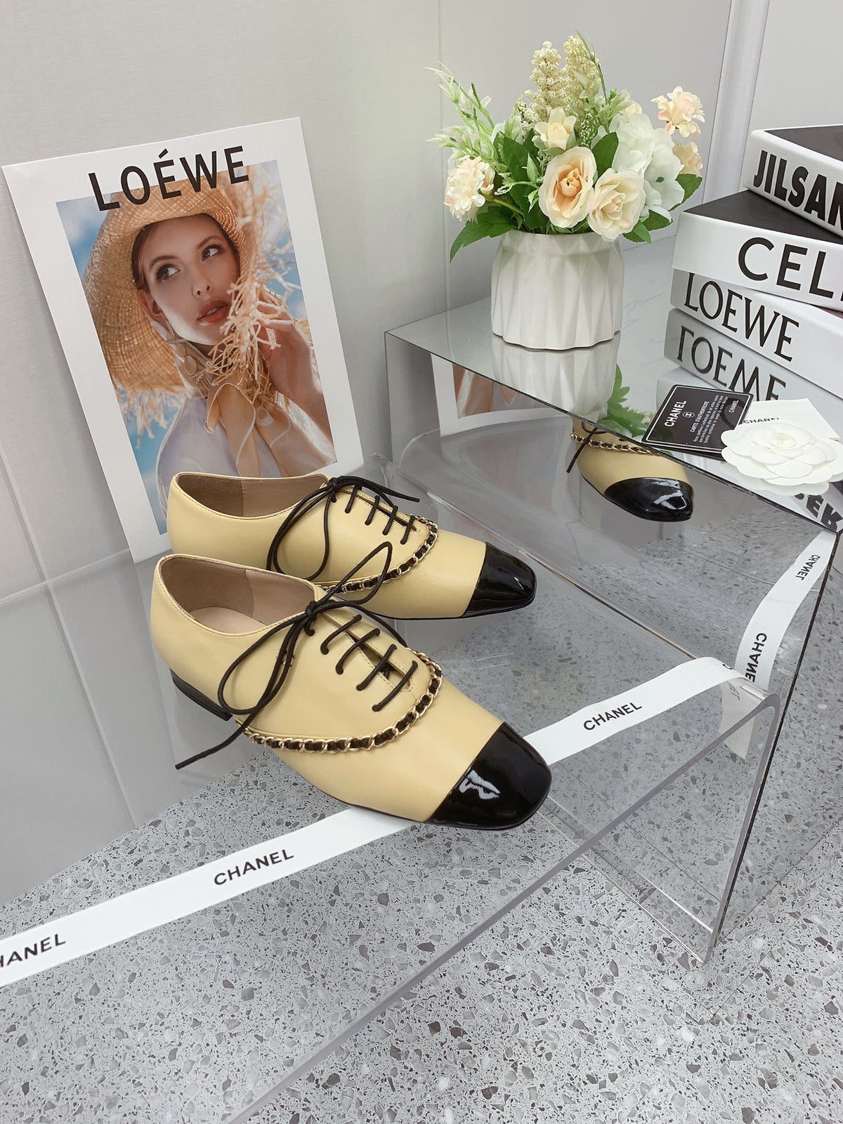 Chanel 2026 Oxfords Lace Up Loafers Cowhide 162108