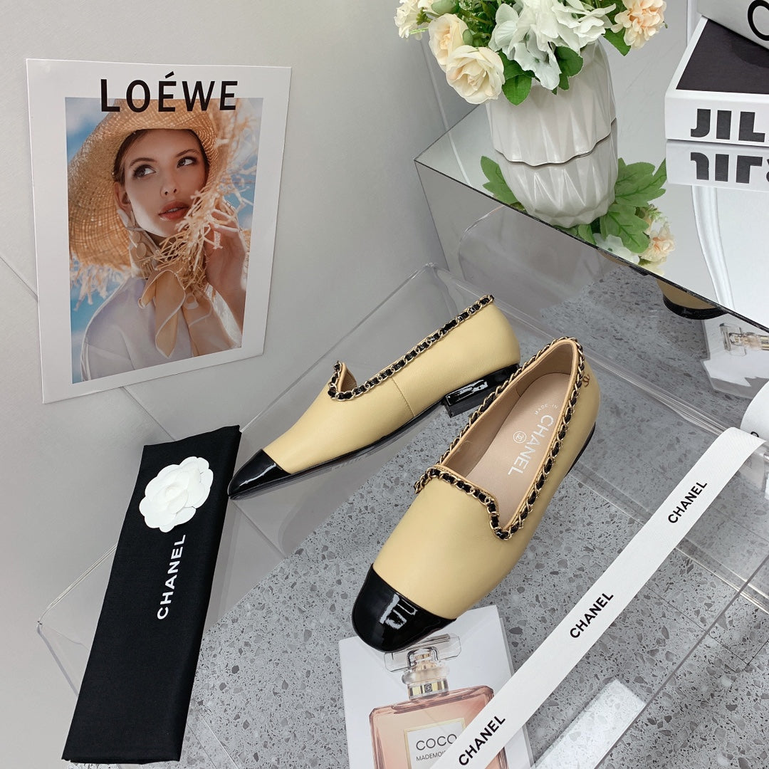 Chanel 2026 Chain Trim Loafers Sheepskin 162112