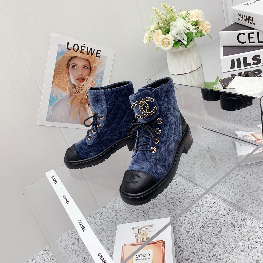 Chanel 2026 Quilted Boots Velvet Leather 162141