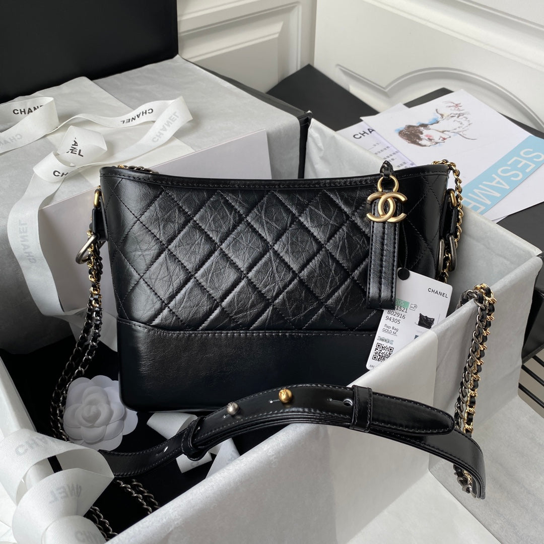 Chanel 2025 Gabrielle Black 25cm Calfskin 320991
