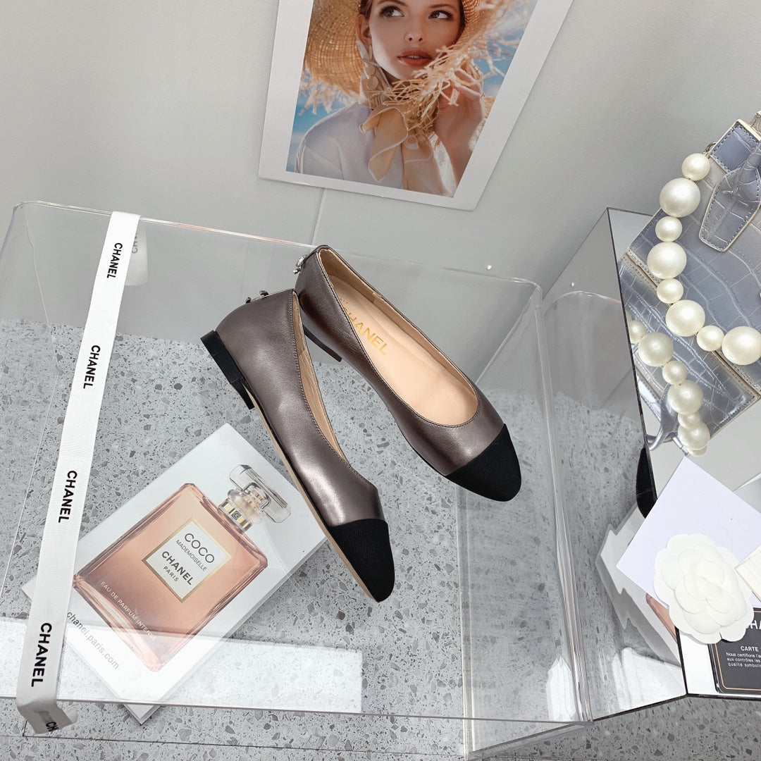 Chanel 2026 Cap Toe Ballet Flat Calfskin 162176