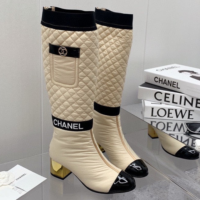Chanel 2026 Knee-High Boots 50mm Fabric 162205