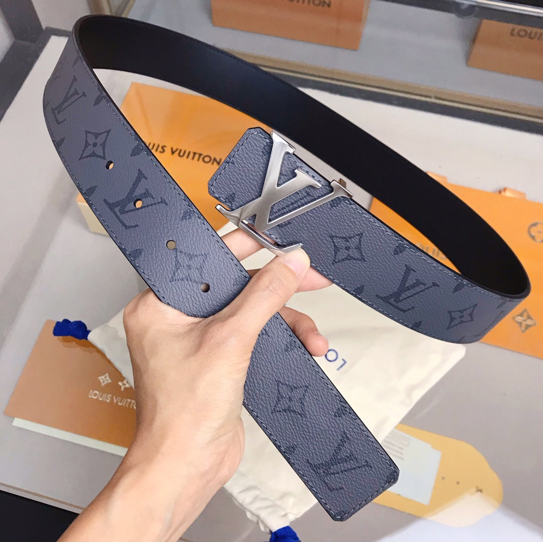 Louis Vuitton 2026 Initiales Belt 40mm Navy Blue Leather 215251