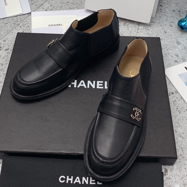 Chanel 2026 Elastic Short Boots Black Cowhide 162227