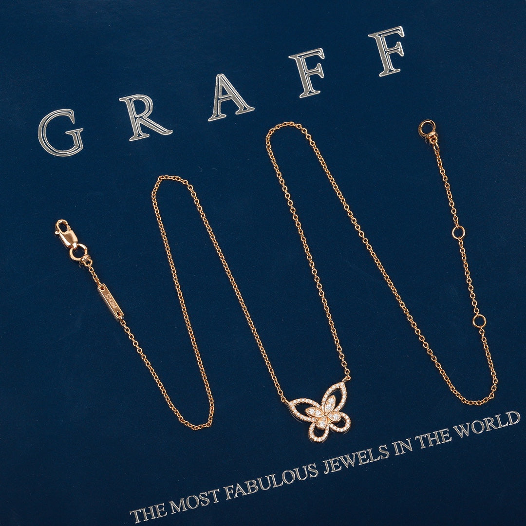 Graff Limited Edition Phantom Butterfly Pink Gold Necklace