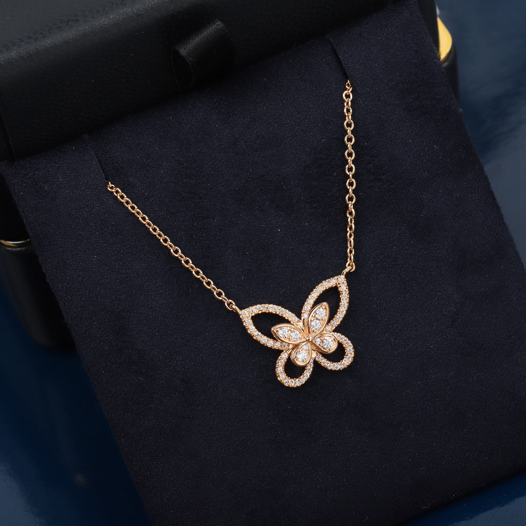 Graff Limited Edition Phantom Butterfly Pink Gold Necklace
