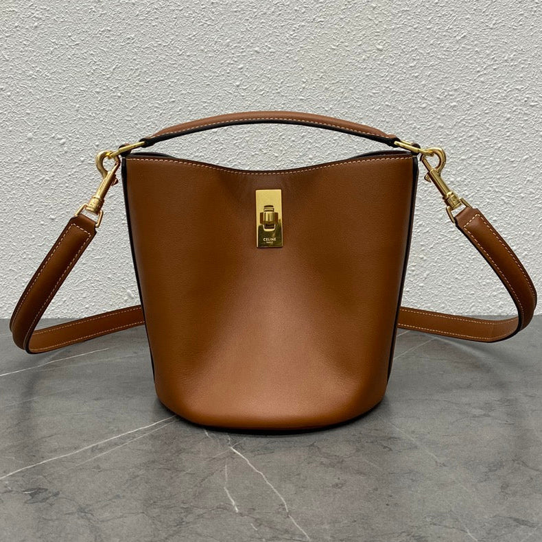 Celine 2026 Teen Bucket Bag 18cm Tan Smooth Calfskin