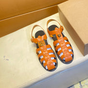 GG Men's Sandals Orange  Cowhide 743279