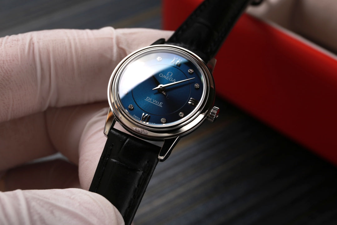 Omega De Ville 27.4mm Blue Dial Leather