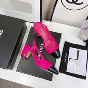 CC Slingback 60mm Dark Pink Lambskin And Horsehair