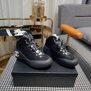 CC Sneaker In Black Tweed Fabric 144805