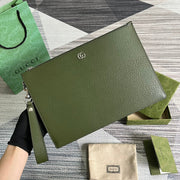 MARMONT POUCH 30 IN ARMY GREEN LAMBSKIN
