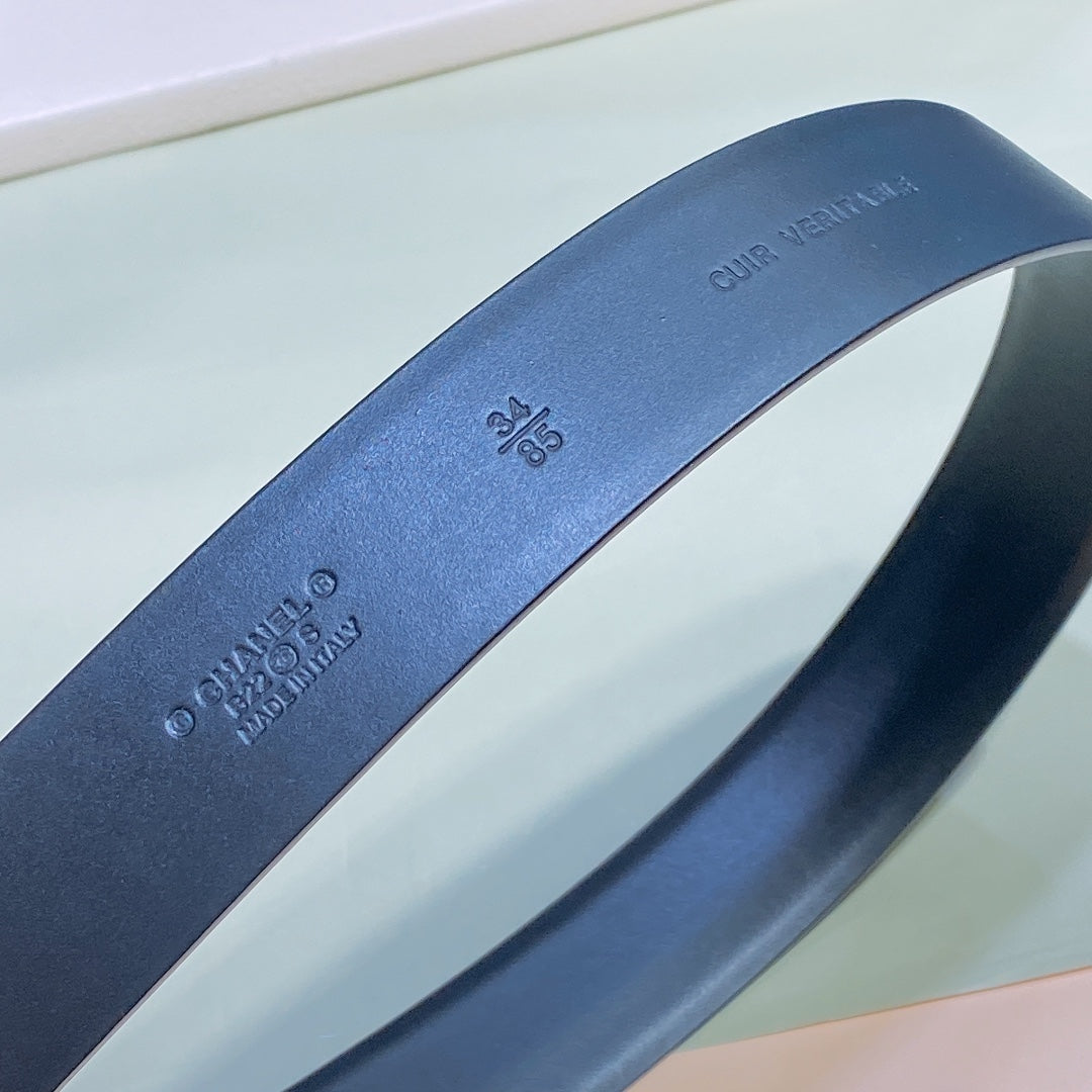Chanel 2026 Heart Buckle Belt 30mm Calfskin