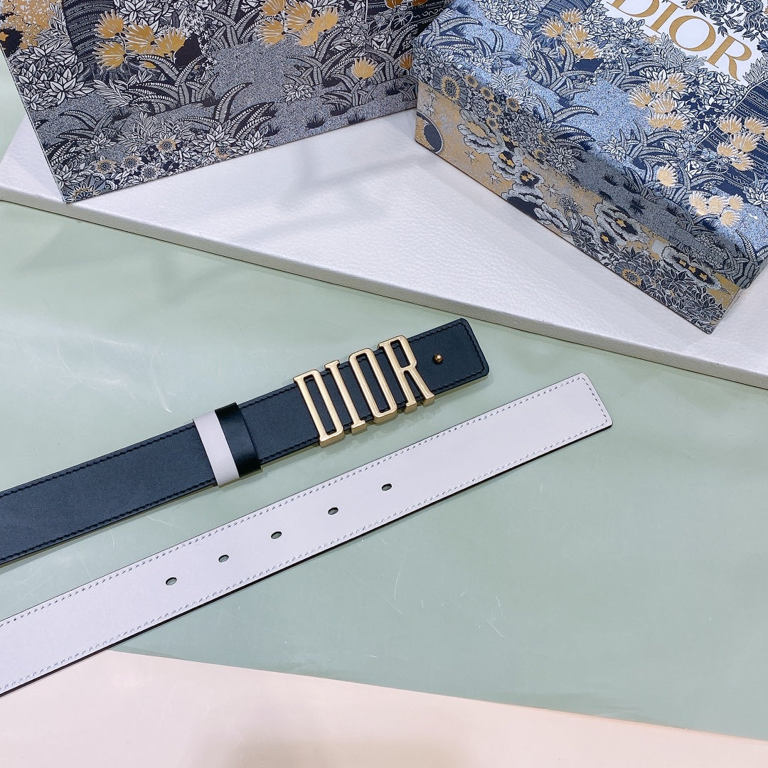 Dior 2026 D-Fence Reversible Belt 3.0cm Calfskin