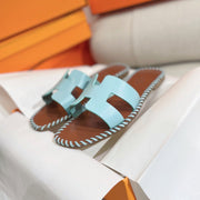 0RAN SANDAL Braided Calfskin BLUE SKY