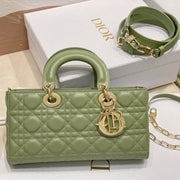 medium lady d-joy 26 green lambskin