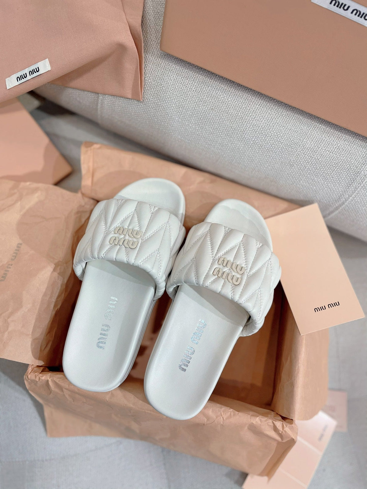 Miu Miu 2026 Quilted Sandals Lambskin 155488