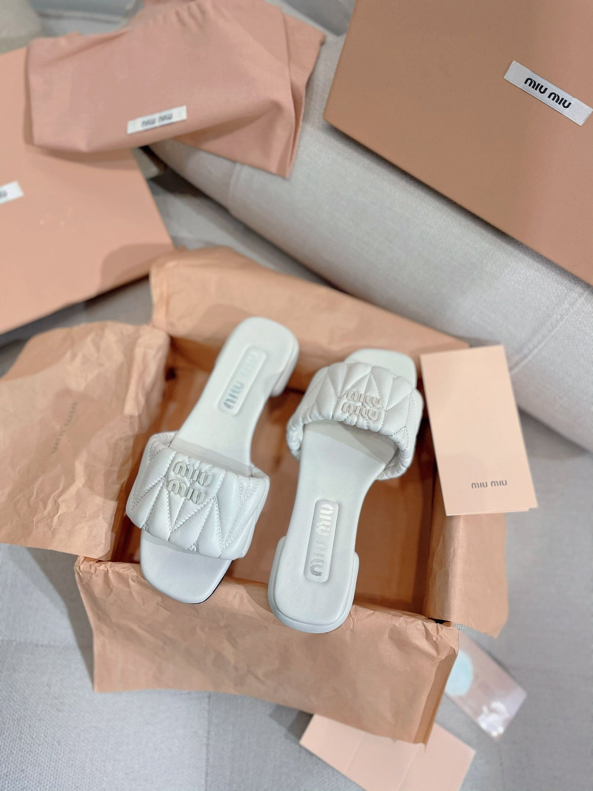 Miu Miu 2026 Matelassé Sandals Lambskin 155491