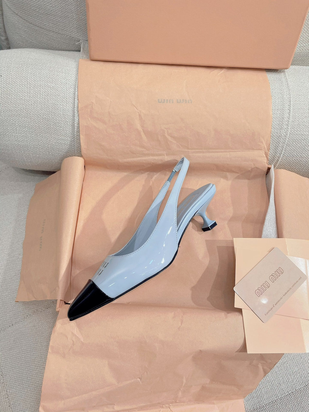 Miu Miu 2026 Pointed-Toe Slingback 45mm Patent Leather 155497