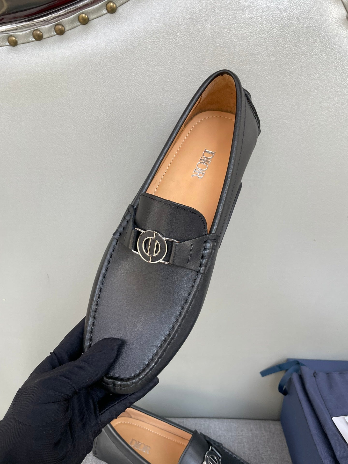 CD JUAL ICON BUCKLE LOAFER BLACK CALFSKIN