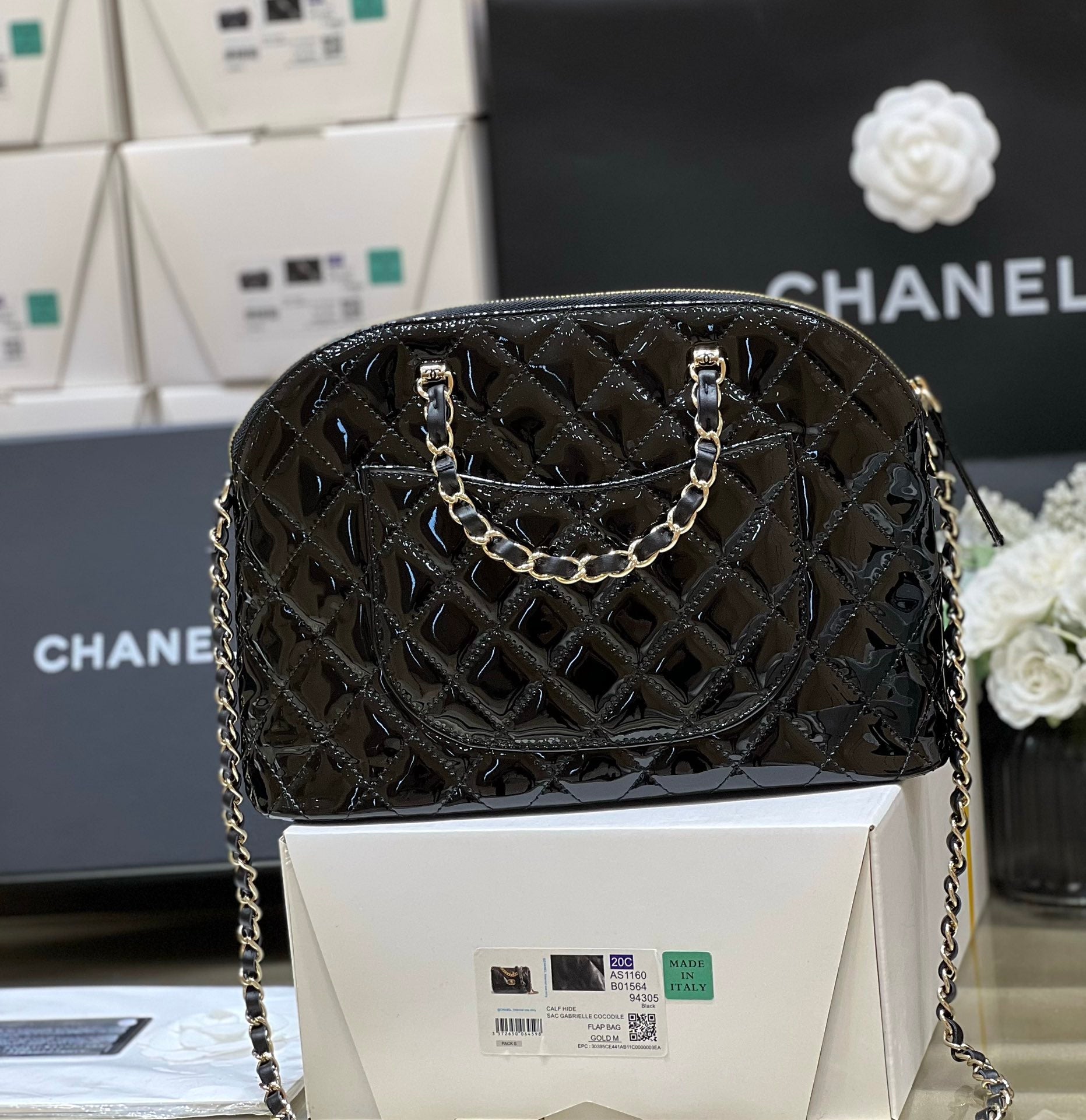 Chanel 2025 Bag Black Patent Leather