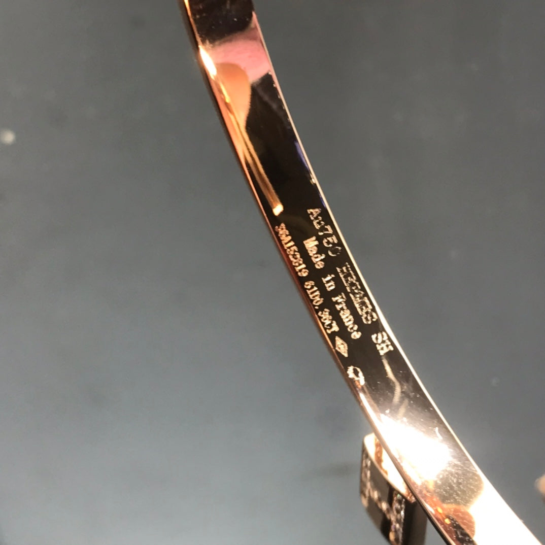 Hermes Kelly Open Cadenas Diamond Bracelet