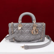medium lady d-joy 26 grey lambskin