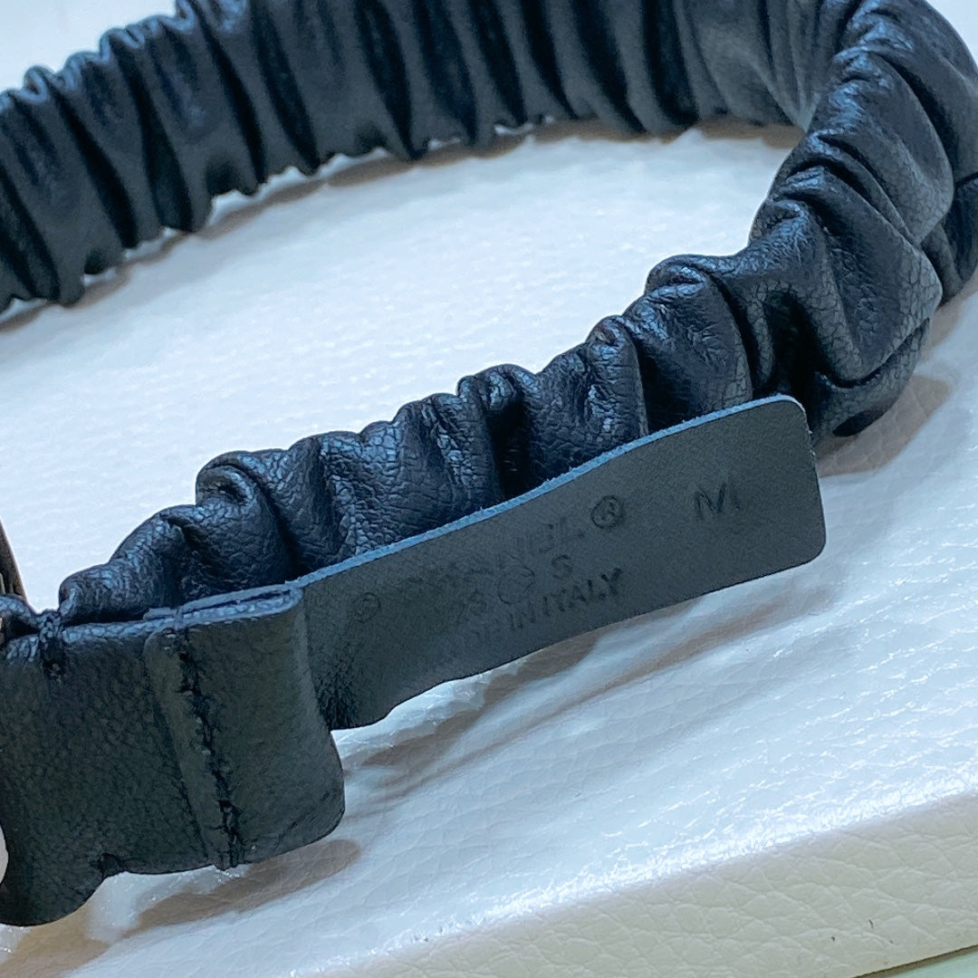 CC Women's Belt 2.0CM Black Calfskin Black Gold Buckle 195975
