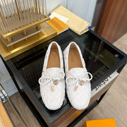 LV GLORIA FLAT LOAFER LOGO STAMPING WHITE