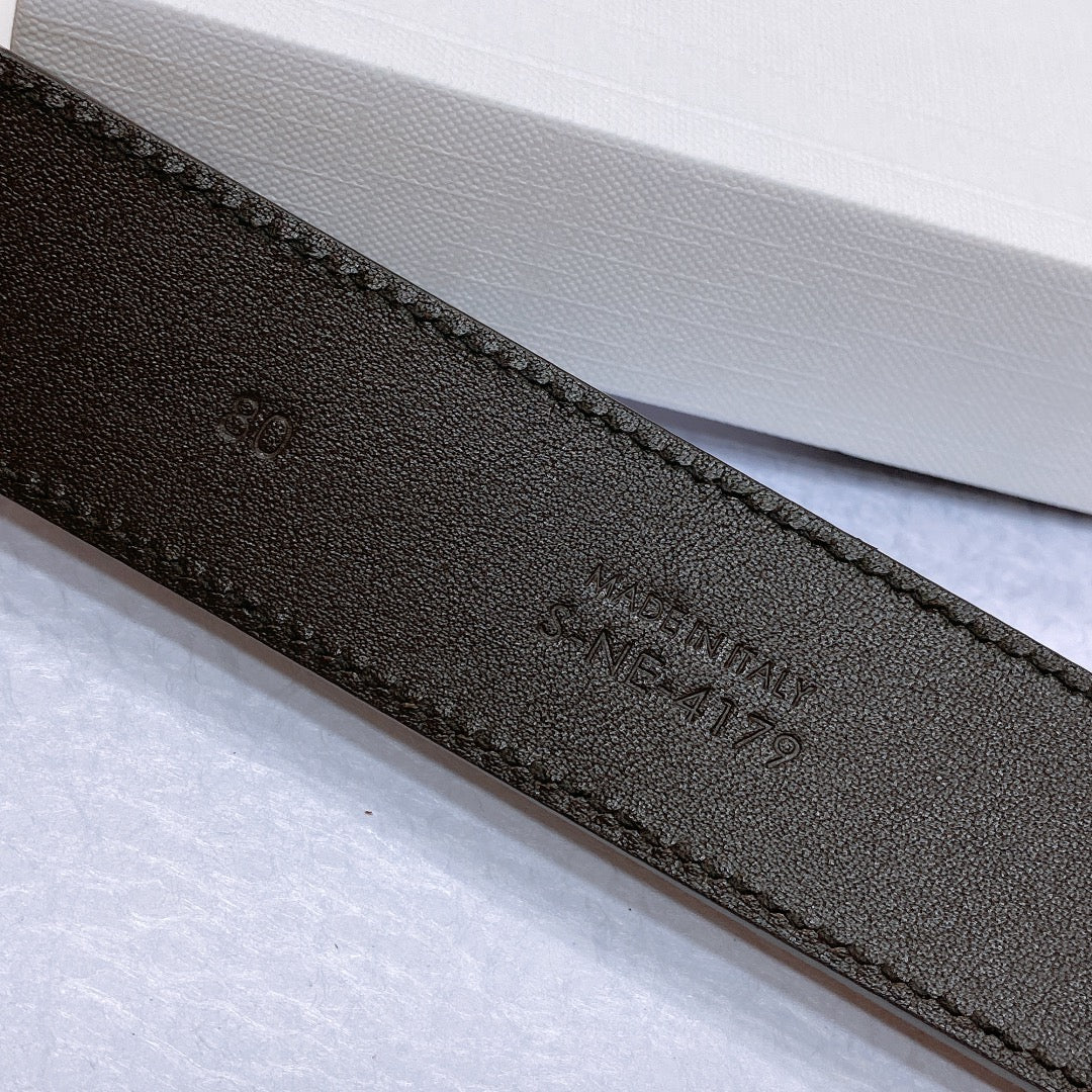 CL LARGE 35MM TWIN TRIOMPHE BELT IN CHOCOLATE BROWN SUEDE GOLD HARDWARE