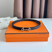 HM GAMMA BUCKLE & REVERSIBLE BLACK LEATHER STRAP 13MM COPPER HARDWARE