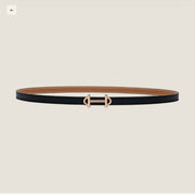 HM GAMMA BUCKLE & REVERSIBLE BRONZE BROWN AND BLACK LEATHER STRAP 13MM COPPER HARDWARE