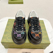 GG TRAINER BLACK CALFSKIN WITH PATTERN