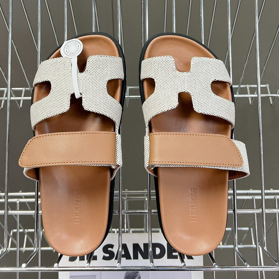 Hermes 2026 Chypre Sandal Canvas Sheepskin 777934
