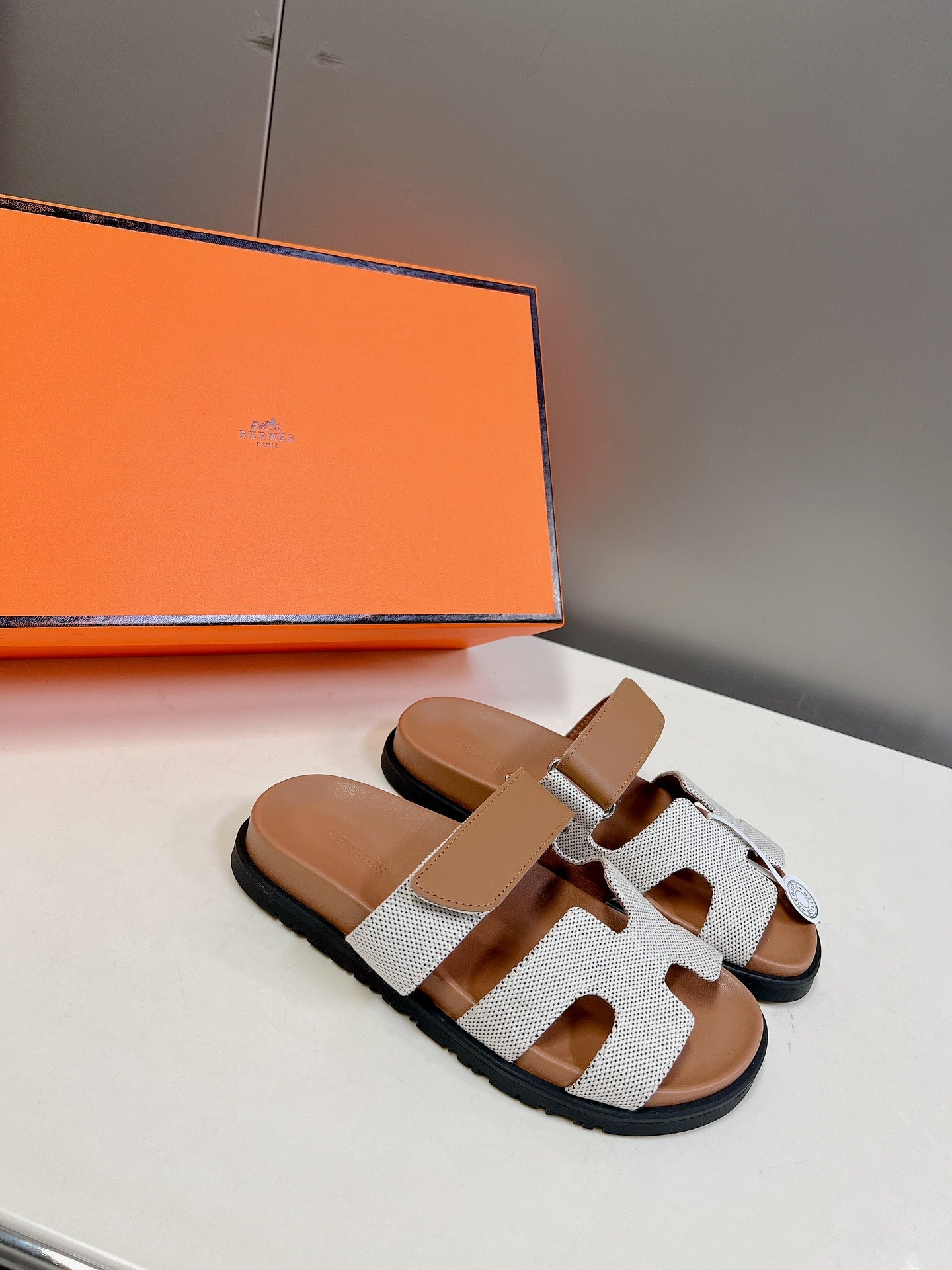 Hermes 2026 Chypre Sandal Canvas Sheepskin 777934