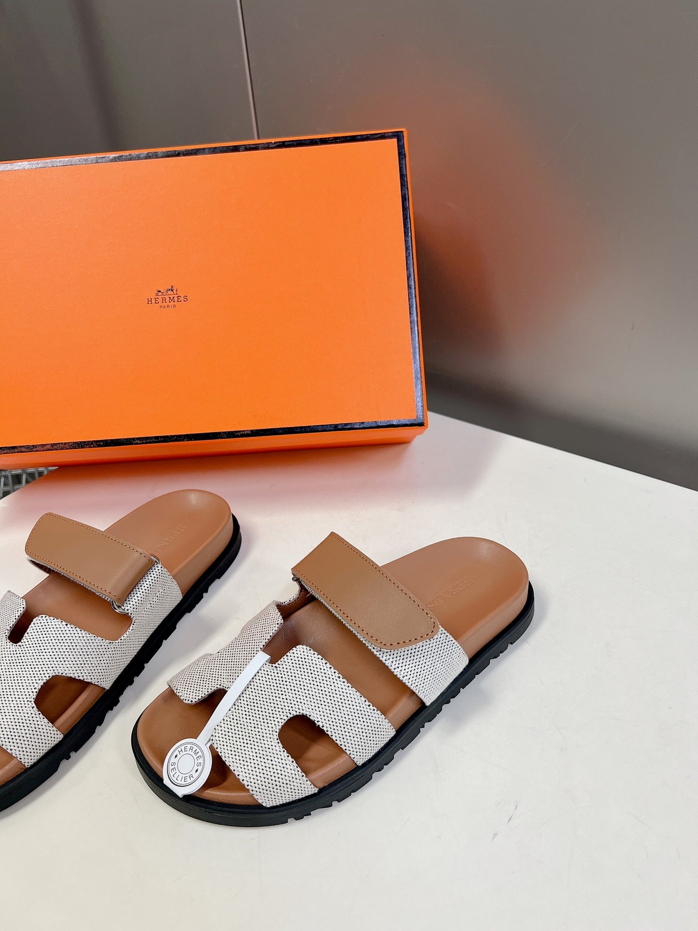 Hermes 2026 Chypre Sandal Canvas Sheepskin 777934