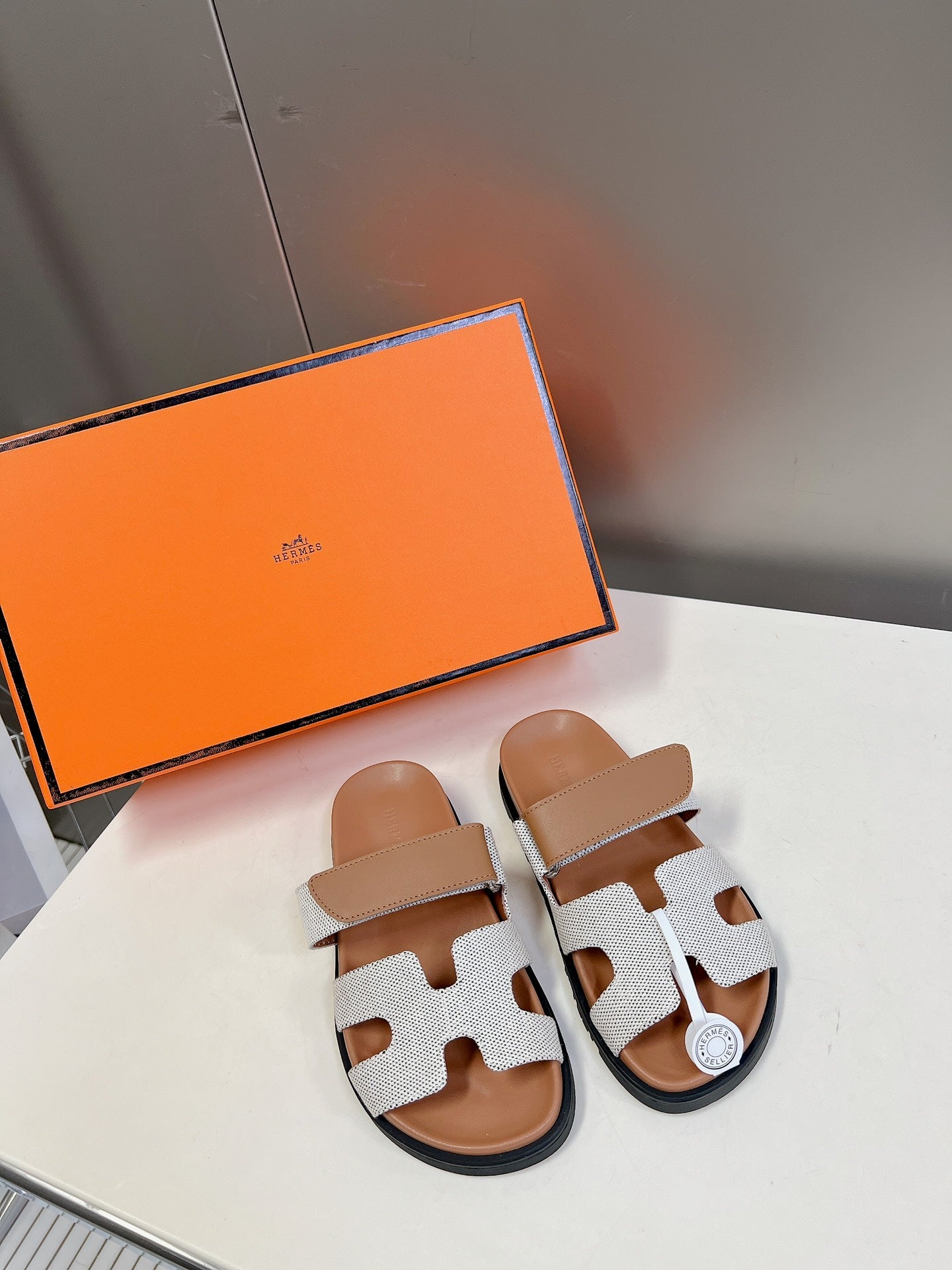 Hermes 2026 Chypre Sandal Canvas Sheepskin 777934