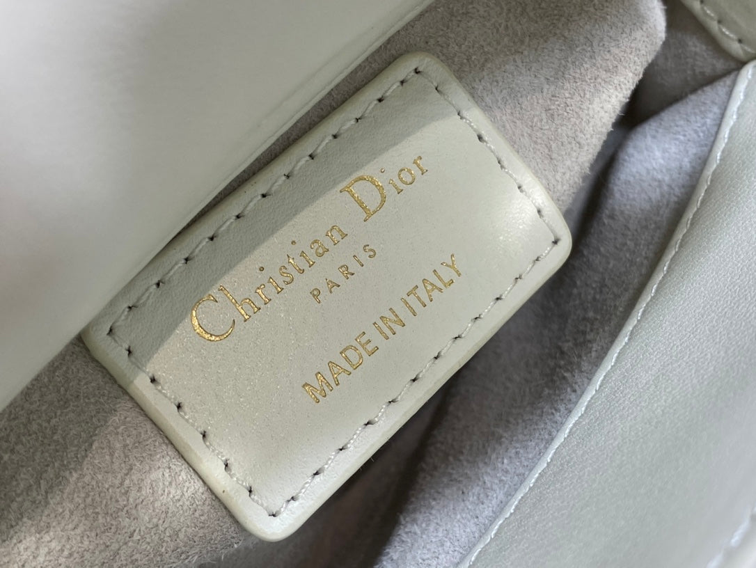 micro lady white lambskin ghw