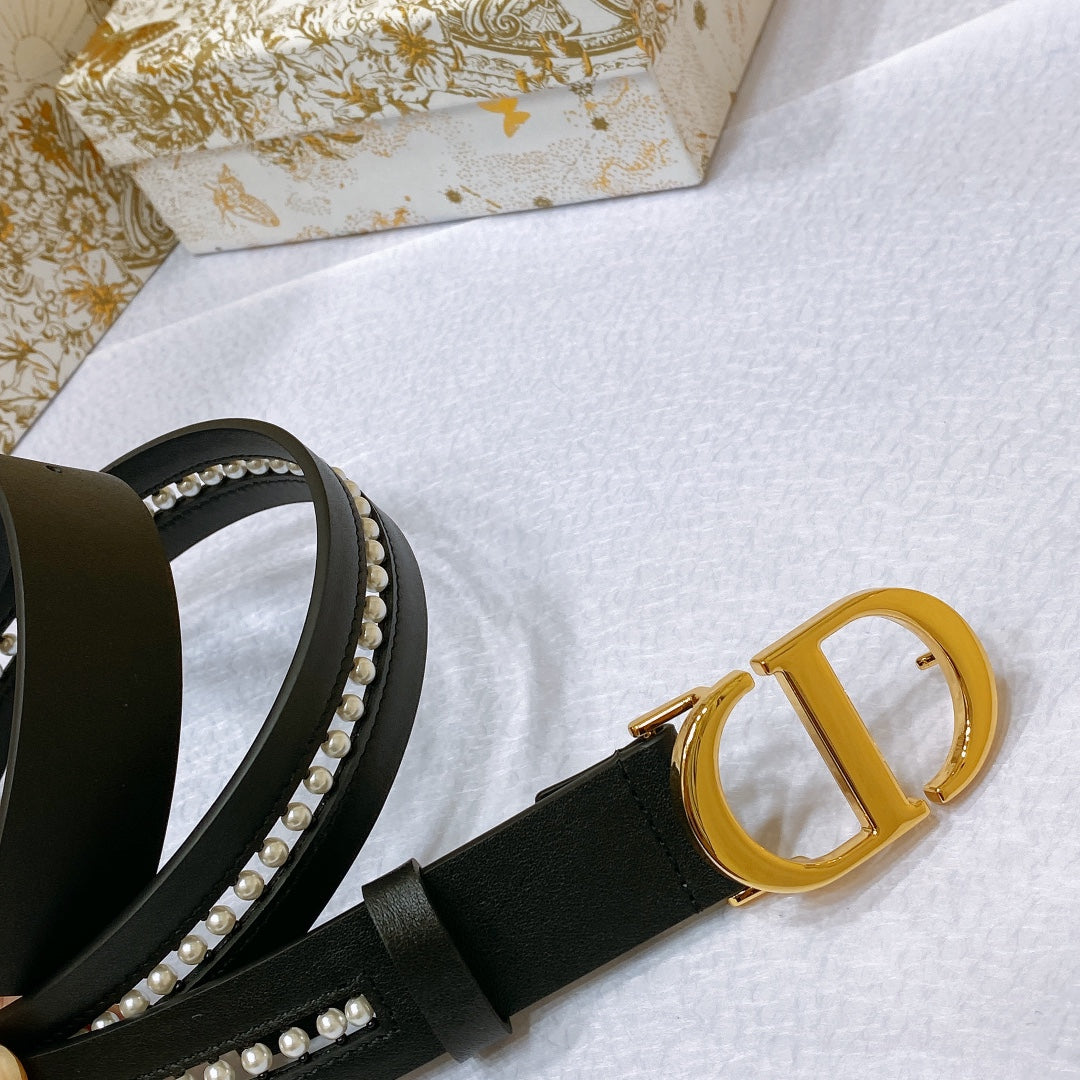 Dior 2026 Montaigne CD Belt 3.0cm Smooth Calfskin