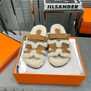 HM Chypre Sandal In Vintage Brown Suede And Fleece Lining 953823