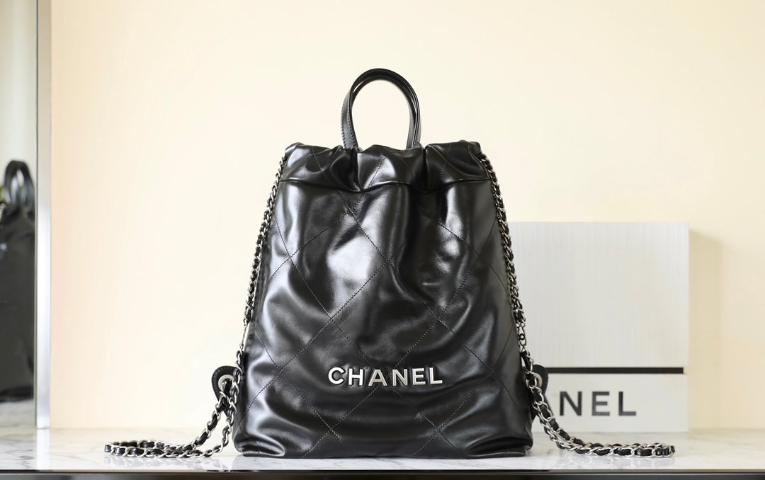 CC 2025 Backpack 34cm Black Soft Calfskin 335087