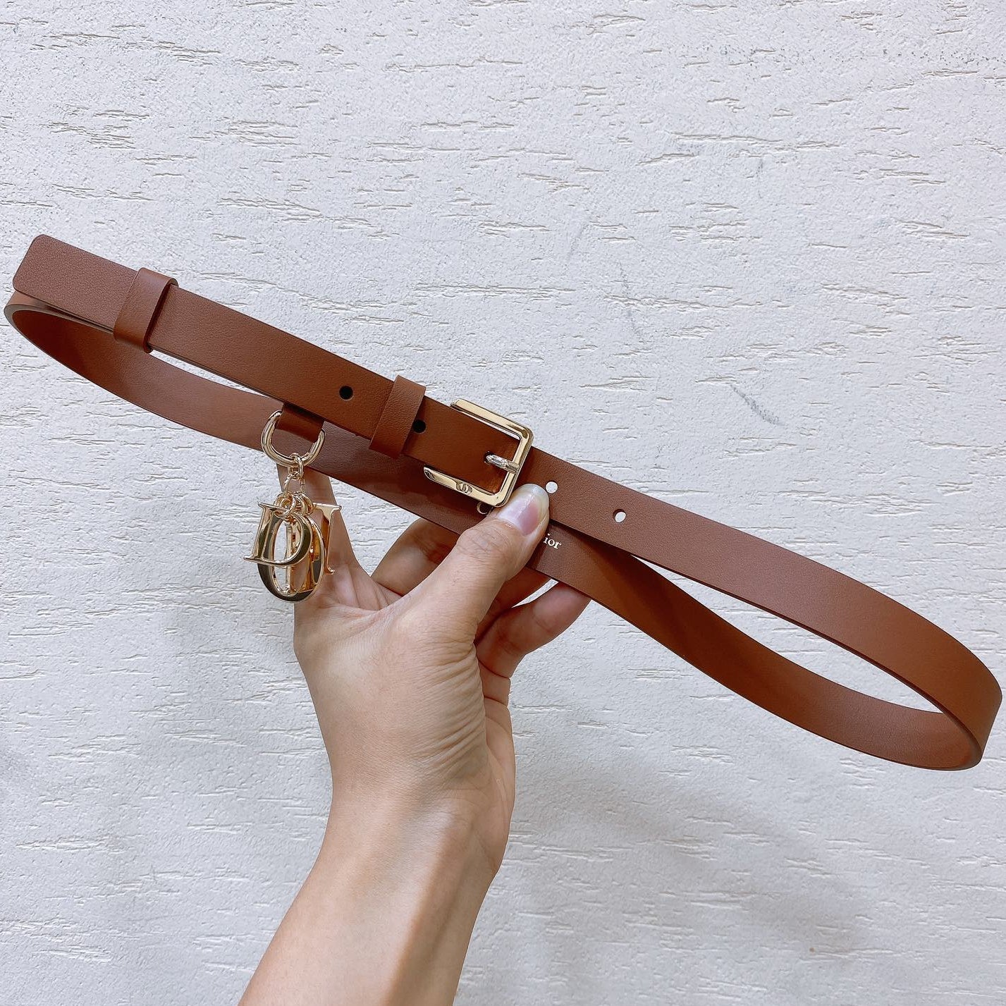 Dior 2026 CD Logo Charm Belt 25mm Cowhide 178776