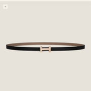HM FOCUS BUCKLE & REVERSIBLE BLACK AND CAMEL BROWN LEATHER STRAP 13MM COPPER HARDWARE