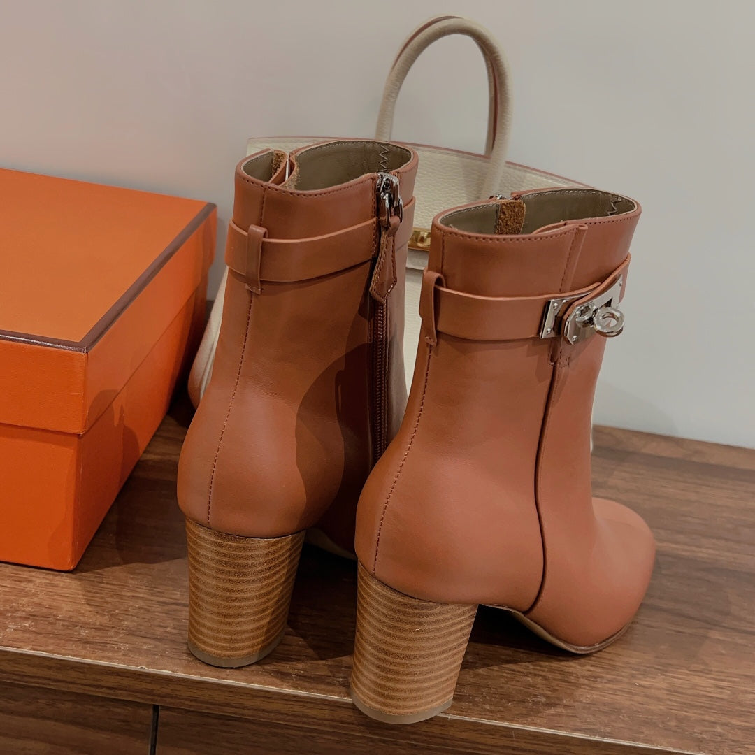 HM Saint Germain Ankle Boot Brown Calfskin