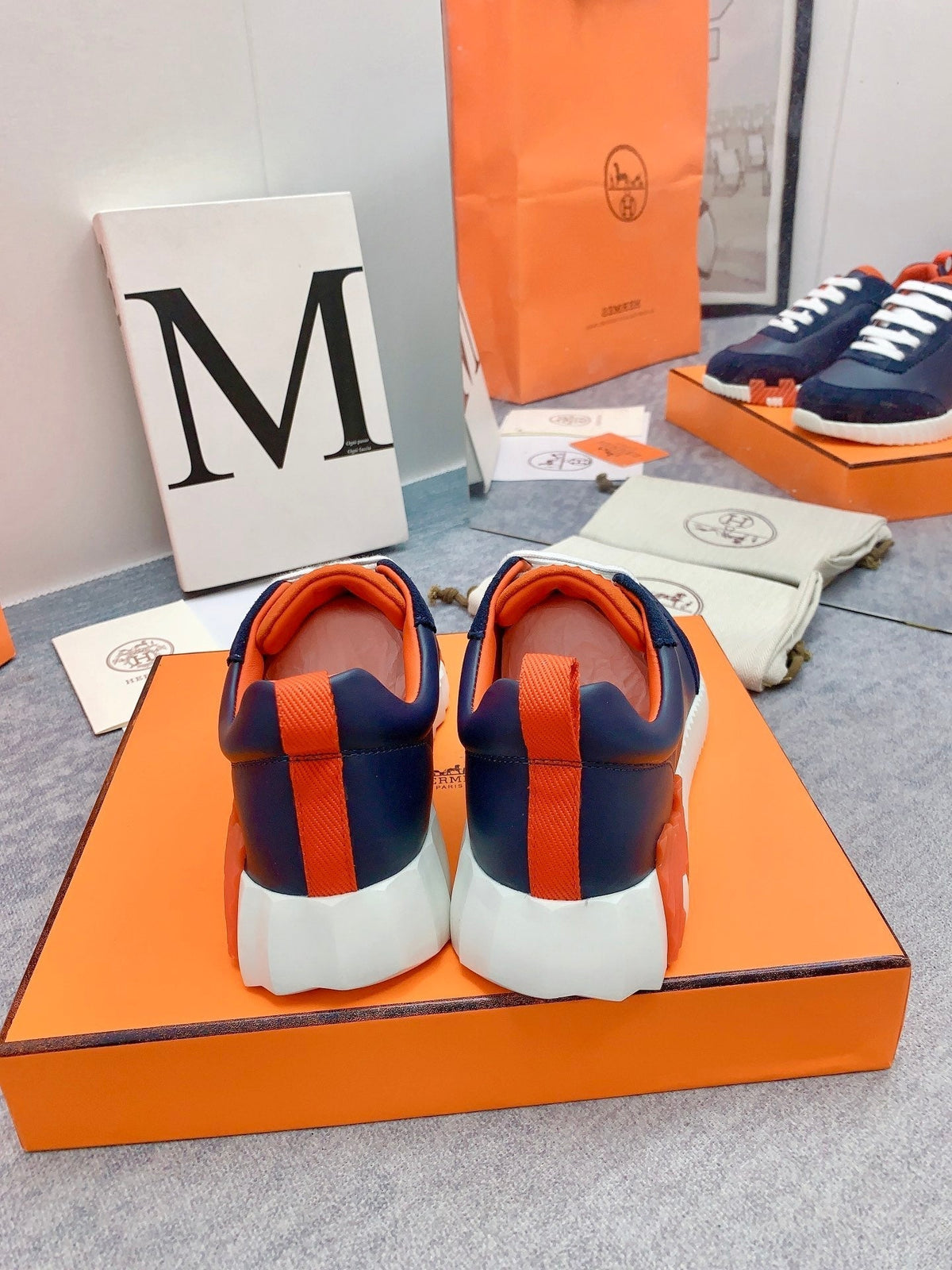 HM Bouncing Sneaker In Navy Blue Lambskin 106425