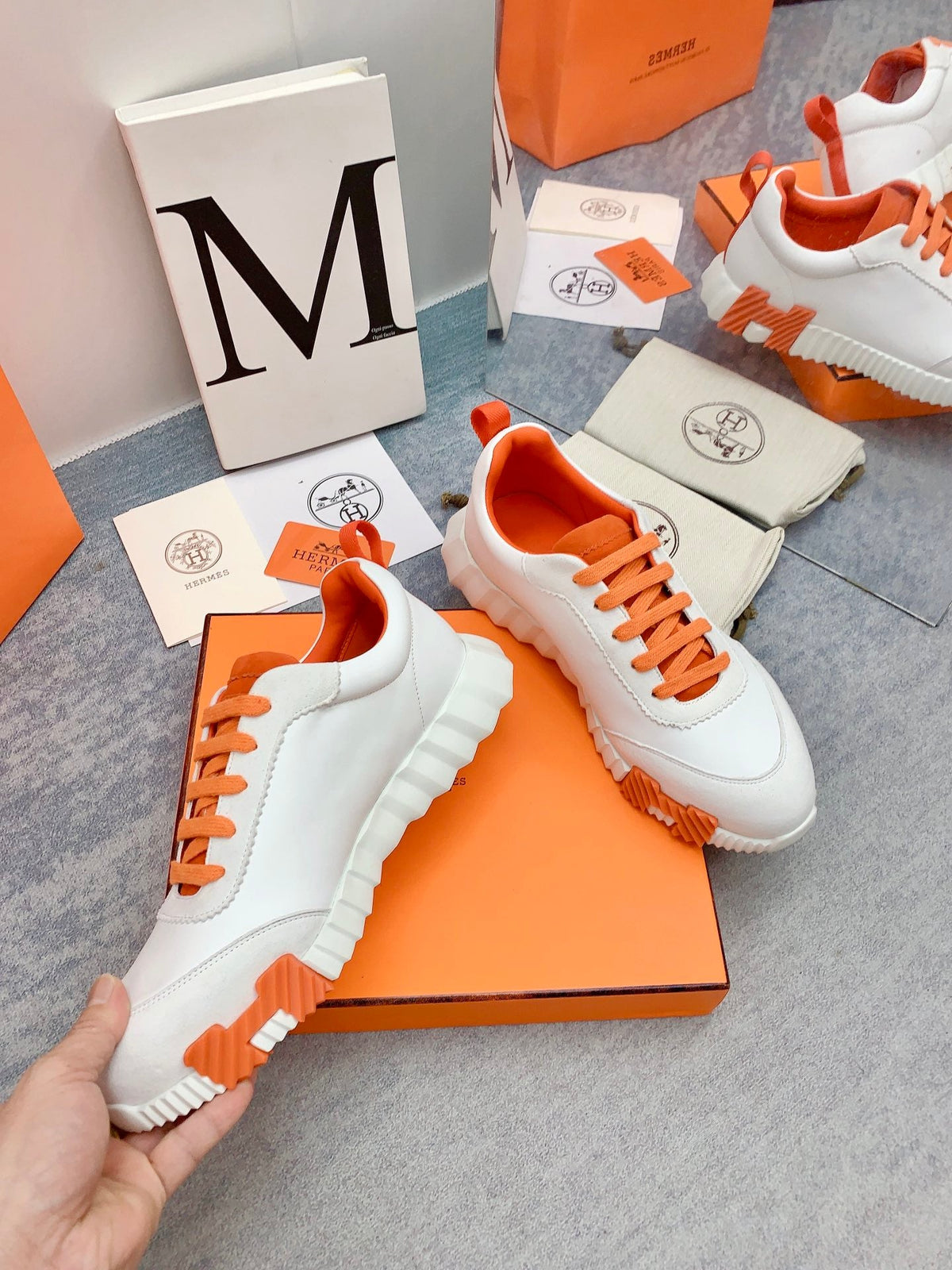 HM Bouncing Sneaker In White Lambskin 106429