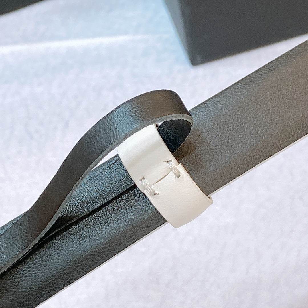 Chanel 2026 CC Rhinestone Twisted Belt 20mm Calfskin